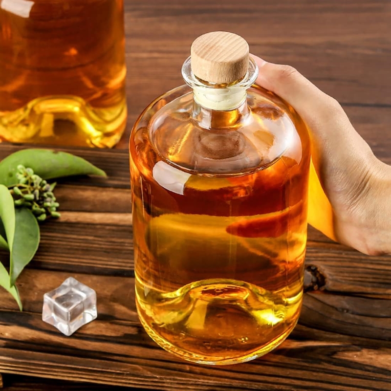 Glass Gin Bottle Mini 100ml 500ml 75cl clear High Flint Spirit Liquor Vodka Glass Wine Bottle 750ml Glass Olive Oil Bottle