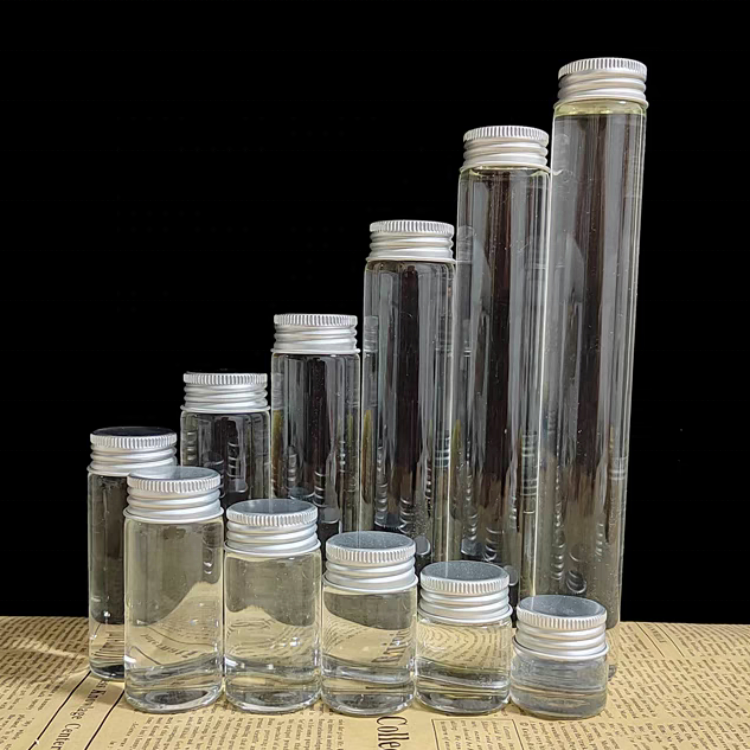 Glass Storage Tube 10ml 15ml 20ml Empty Cylinder Glass Roll on Bottle Screw Cap Storage Jar for Packing