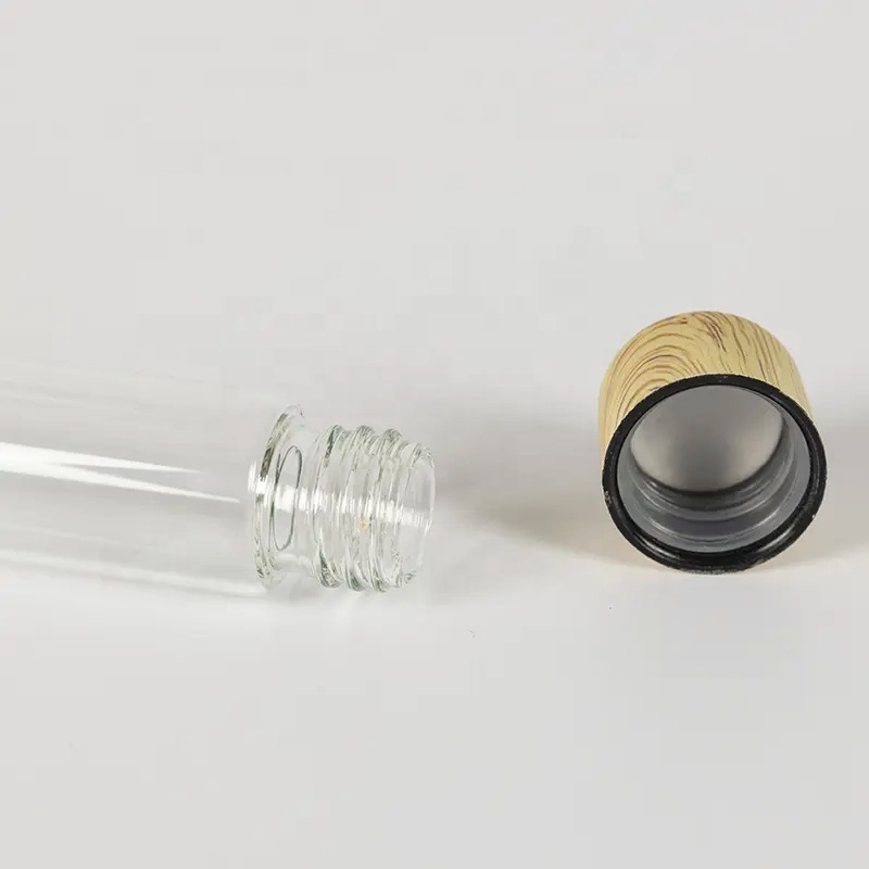 116mm 115mm Glass Test Tube With Bamboo Wood Printed Childproof Lid