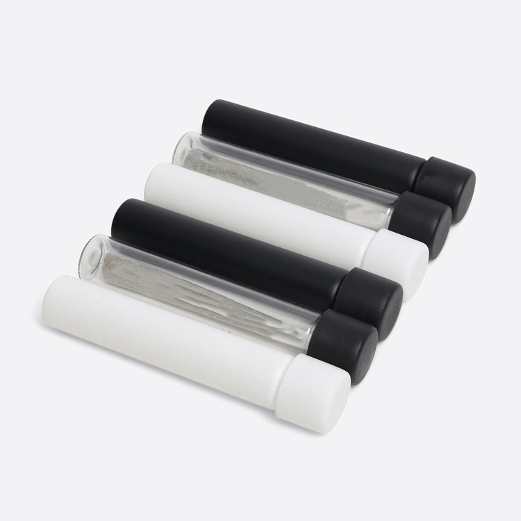 110mm 120mm  Matte Smooth Black White Bottles Glass Pre Tubes With Child-Resistant PLA Caps for Spice Powder Flower