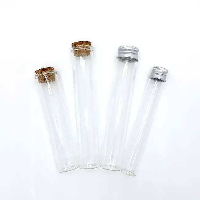 Factory Direct Chemistry Laboratory Supplies Flat Bottom Glass Test Tube With Cork Stopper