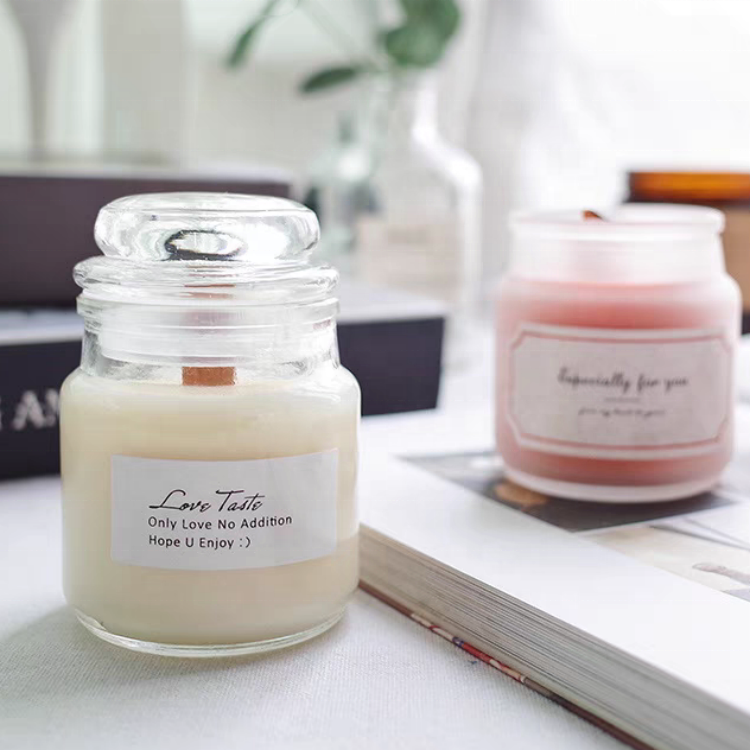 Luxury Round 100ml 300ml 500ml 700ml  Glass Candle Jars With Glass Lids Empty 100ml Glass Candle Making Jars Storage Jars