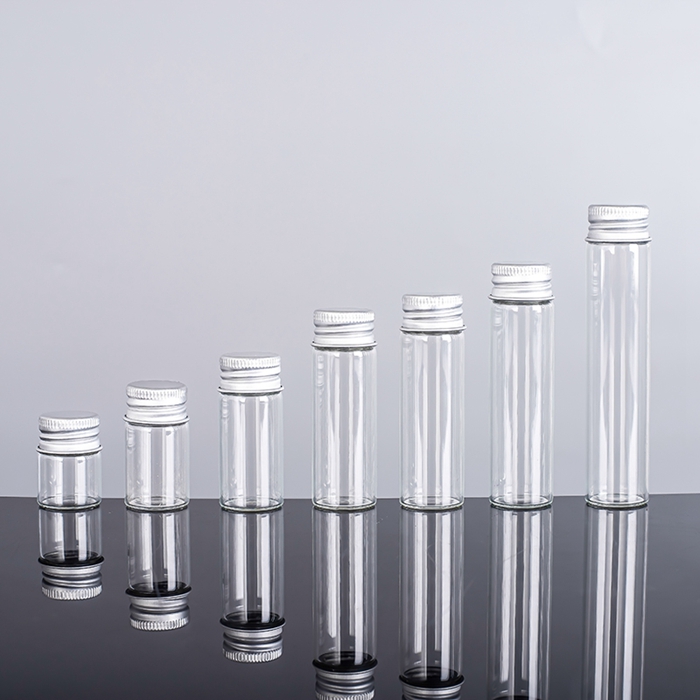 Food Grade Mini 50ml Candy Pill Glass Container Empty Clear 5g Saffron Storage Glass Jars Tube With Cork Wholesale