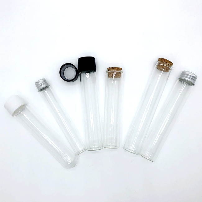 115mm Glass Roll Packaging  Airtight Glass test Tubes With Black Smooth Child Resistant Screw Cap