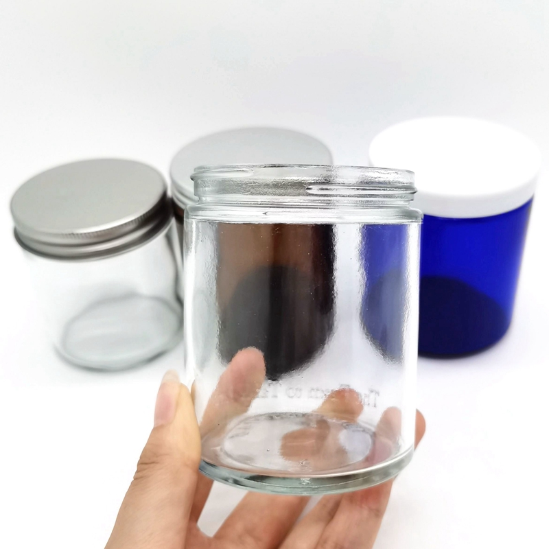 Luxury 2oz 4oz 8oz Empty Clear Amber Green Glass Christmas Candle Jars and Aromatherapy Jar Scented Candle Glass Jar