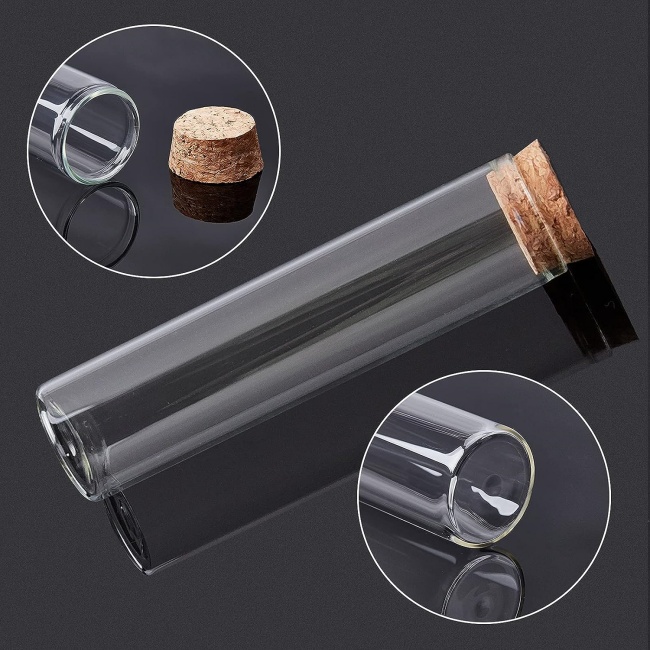 Wishing Glass Bottles Flat Round Bottom Pipe En Verre Glass Test Tube With Cork for Cigar Packing