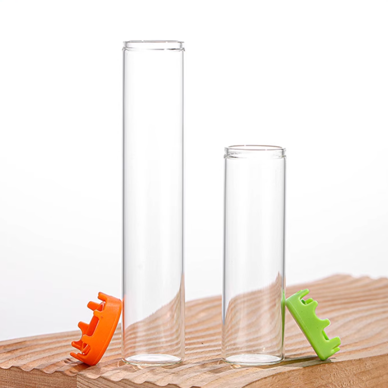 30ml 50ml 60ml Glass Bottle Jar Silicone Seal Cover Container Portable Mini Cute Jars  for  Spice Powder Pill