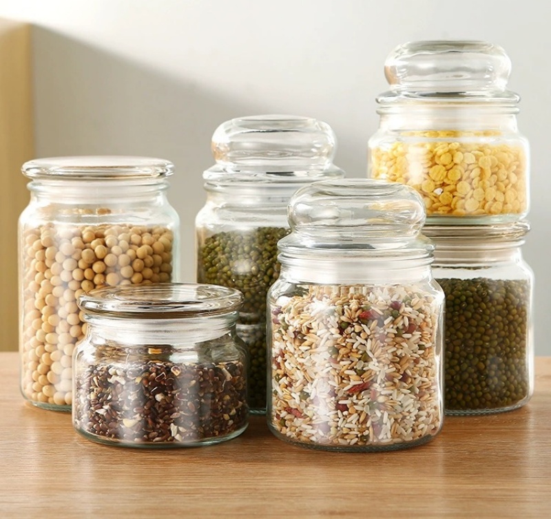 100ml 200ml 300ml 500ml 750ml Big Wedding Clear Plastic Food Dry Fruit Candy  StorageJar with Cap