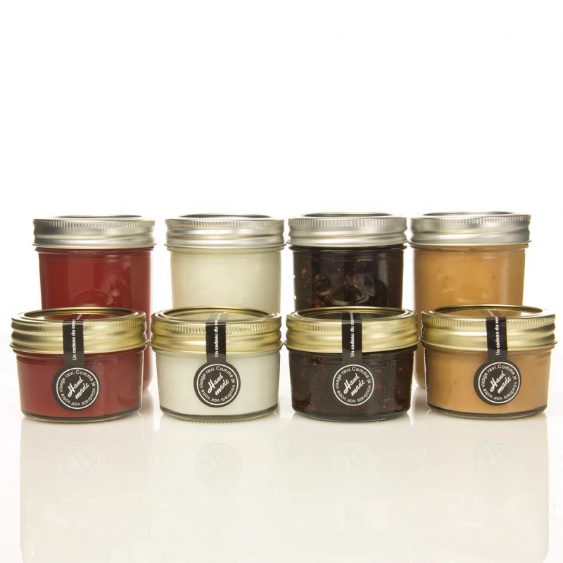 Tapered Clear Candle Mason Jars 4oz or 8oz Jar Candle Containers With Lid