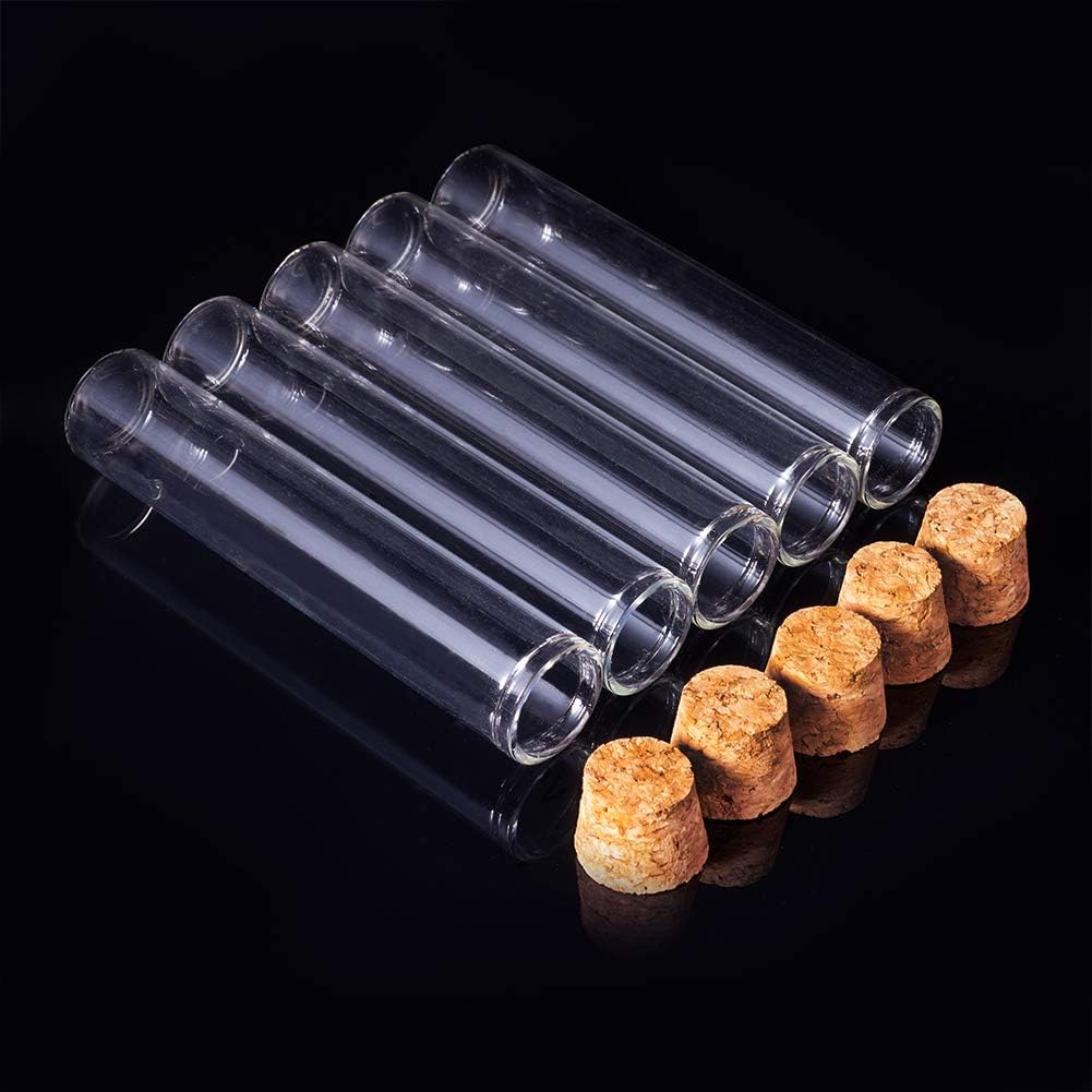 Wholesale clear Borosilicate Glass test Tubes With Cork Stopper for Jewelry, Candy, Seed, Beads or Samples