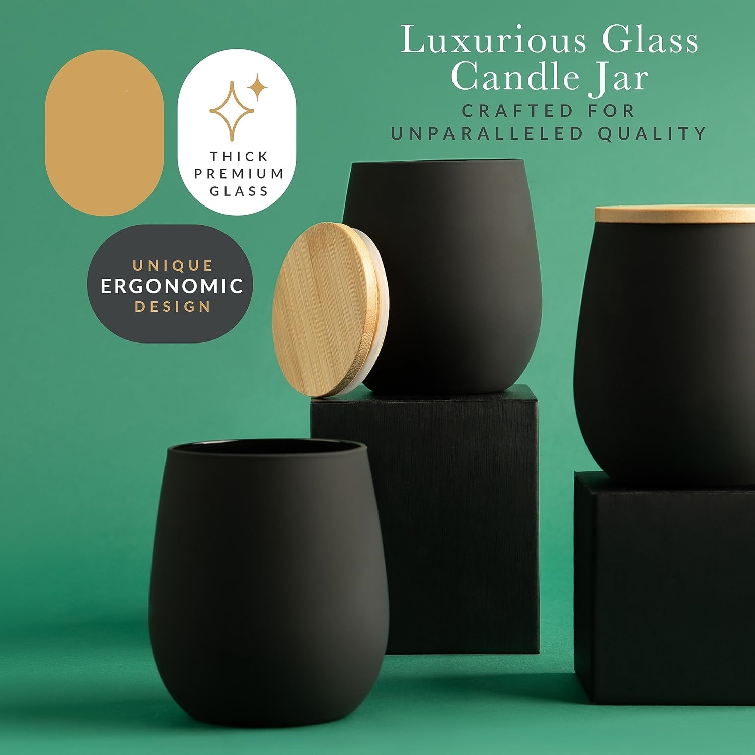 Luxury Premium Empty Glass Candle Containers 9oz 10oz 11oz Matte White Candle Jar With Wood Lid