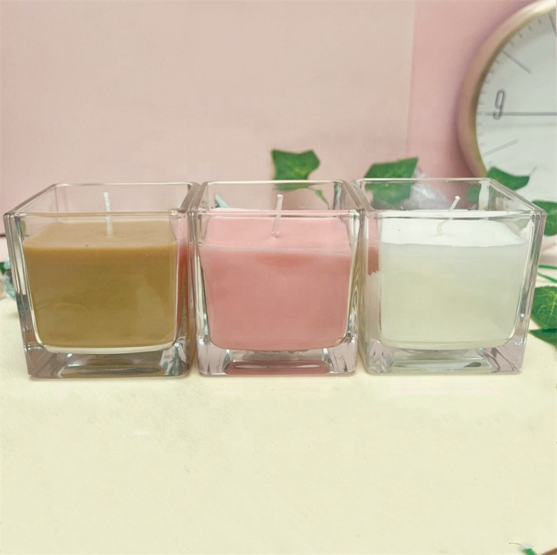 Large 10 oz Candles Square Glass Jar Candles Classic Candles Container Handmade