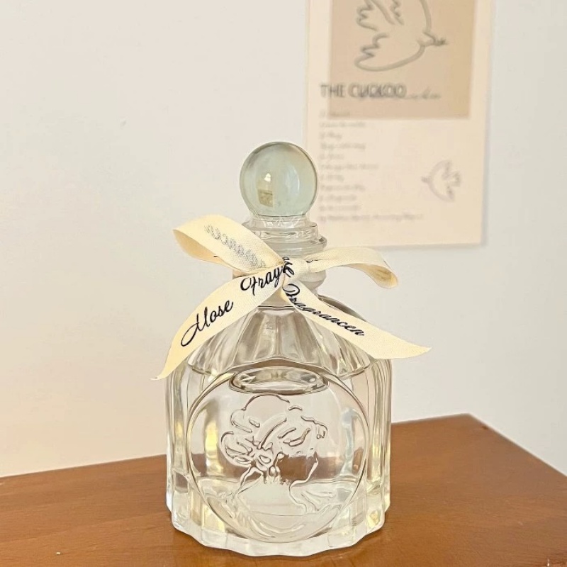 Wholesale Luxury Christmas Gifts Transparent Round Glass Reed Diffuser Bottle 100ml