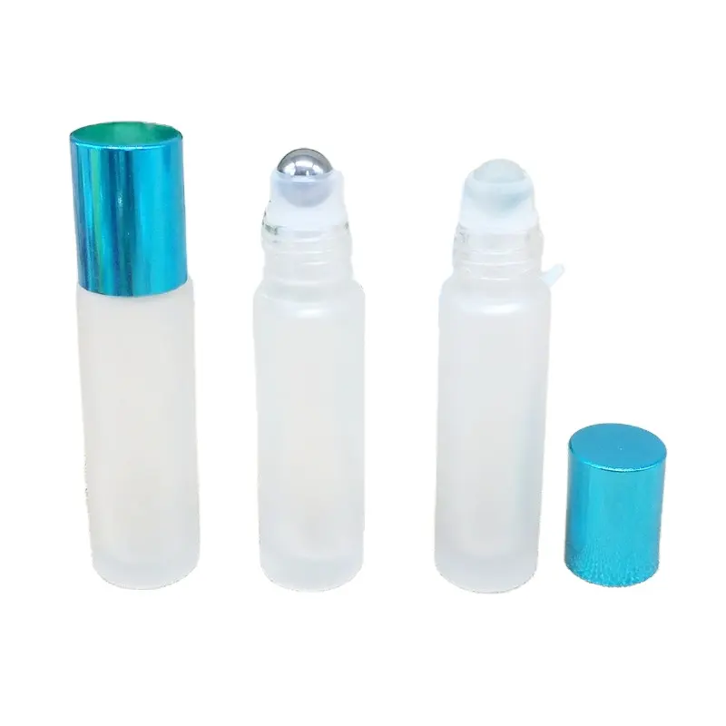 Hot Sale 10ml Glass Roller Ball Bottle Perfume Oil Essential Oil Glass Roll on Bottle With Black Cap lower  price