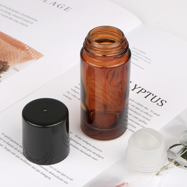 Essential Oil Roller Bottles 50 ml 30ml Glass Roller Bottles With Plastic Roller Balls Empty Black Amber Roll on Bottles