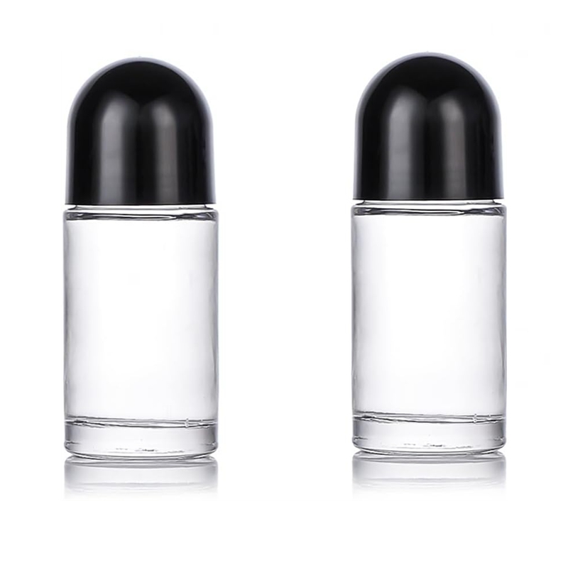 30ml/1oz Roll on Bottles Empty Essential Oil Roller Bottle Clear Glass Bottle With Plastic Roller Ball & Black Lid 50ml