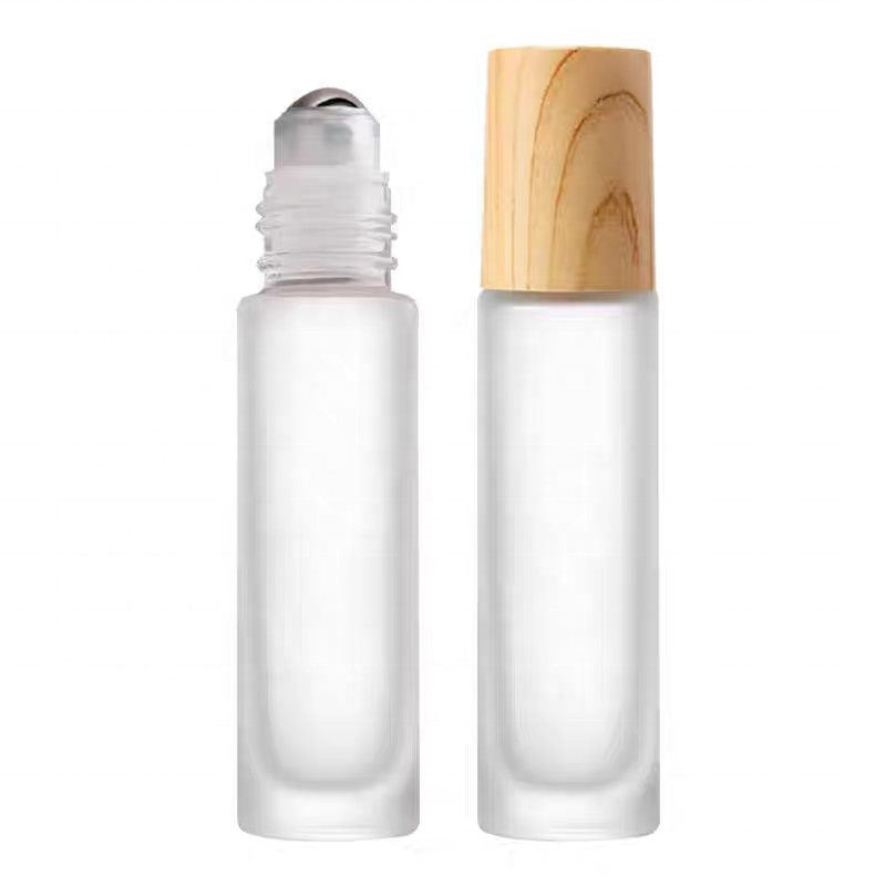 Wholesale Oem 10ml 15ml Custom Logo Empty Round Tall Frosted Luxury Glass Perfume Eye Oil Roll on Bottle with Roller Ball
