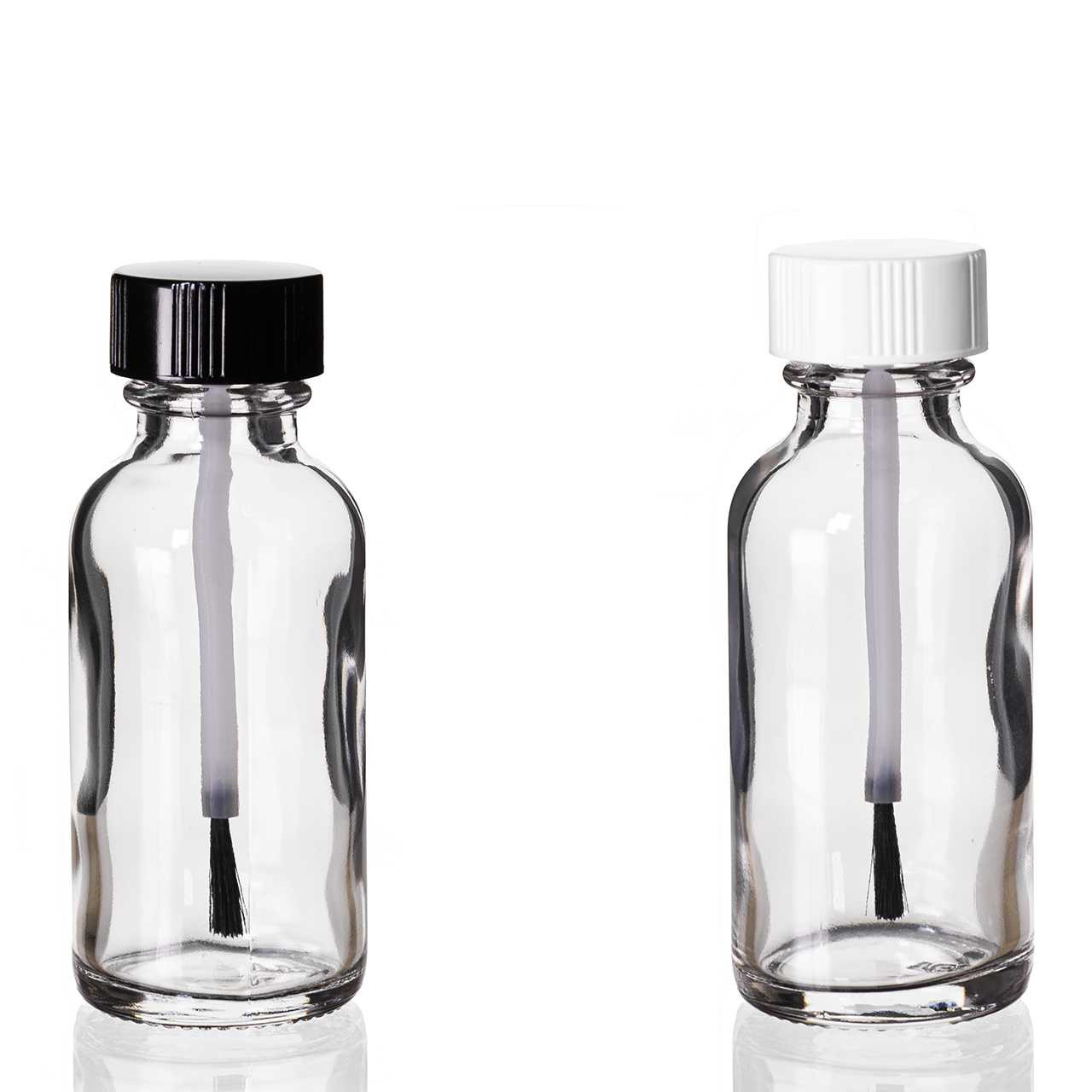 Wholesale 15ml 30ml 0.5 1 Amber Cobalt Blue Glass Boston Round Bottle Cosmetic Essential Oil Nail Polish Bottle With Brush