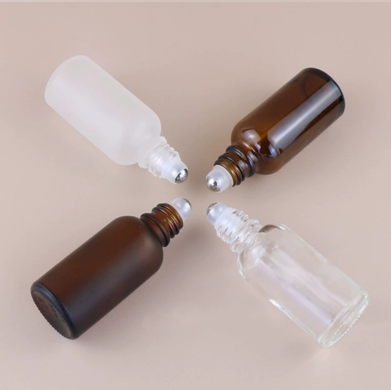 Premium Custom Logo 10ml 15ml 30ml 50ml 60ml 100 Ml Amber Roller Glass Bottle With Roll on Ball for Perfume