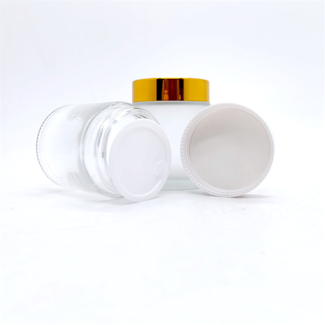 10g 20g 2oz 30 ml 50g 2 oz Luxury Face Cosmetic Lotion Packaging Custom Empty Frosted Cosmetic Cream Glass Jar With Lids
