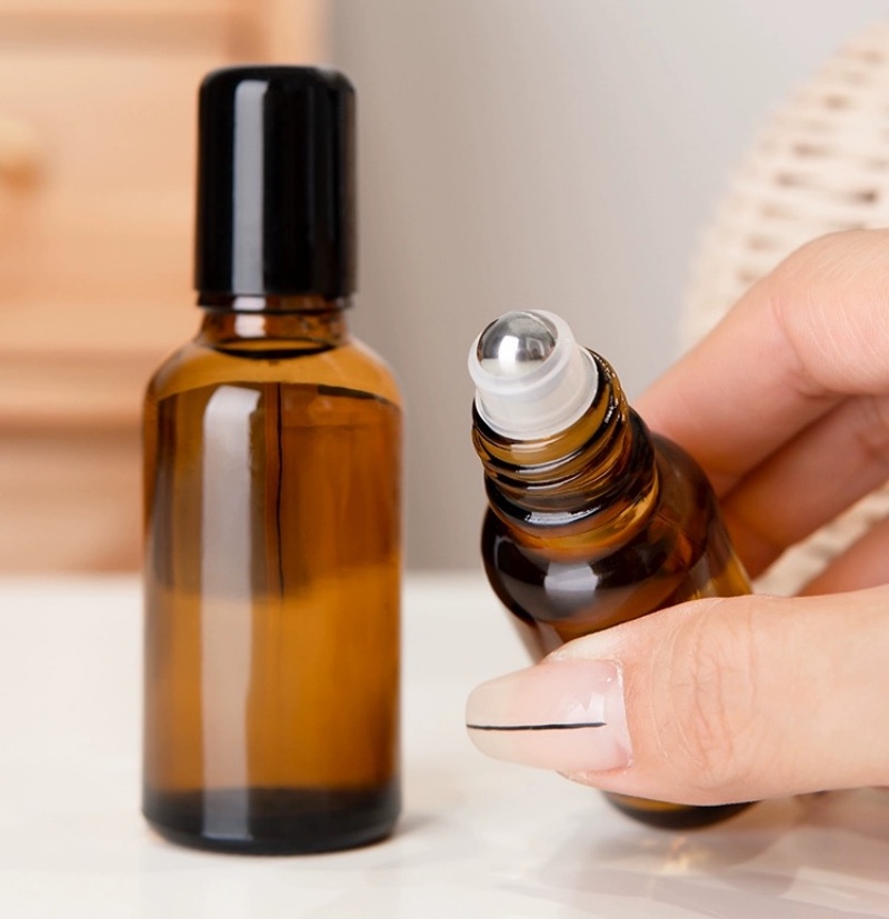 Perfume Roller Clear 100 Ml Amber Glass Brown Roll on 10ml Glass Customized Cosmetic Bottle for Skin Care Essential Oil