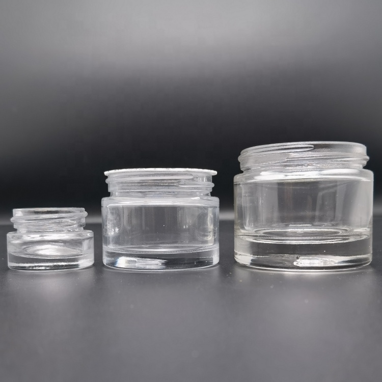 Popular 5g 7g 10g 30g 60g Herb Weeding Edible Flower Jar Glass Concentrate Cosmetic Stash Food Jar With Metal Cap