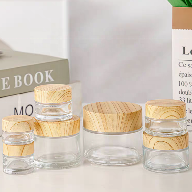 20 30 50 100ml 120ml Clear Glass Straight Sided Cosmetic Cream Jar With Smooth Lids