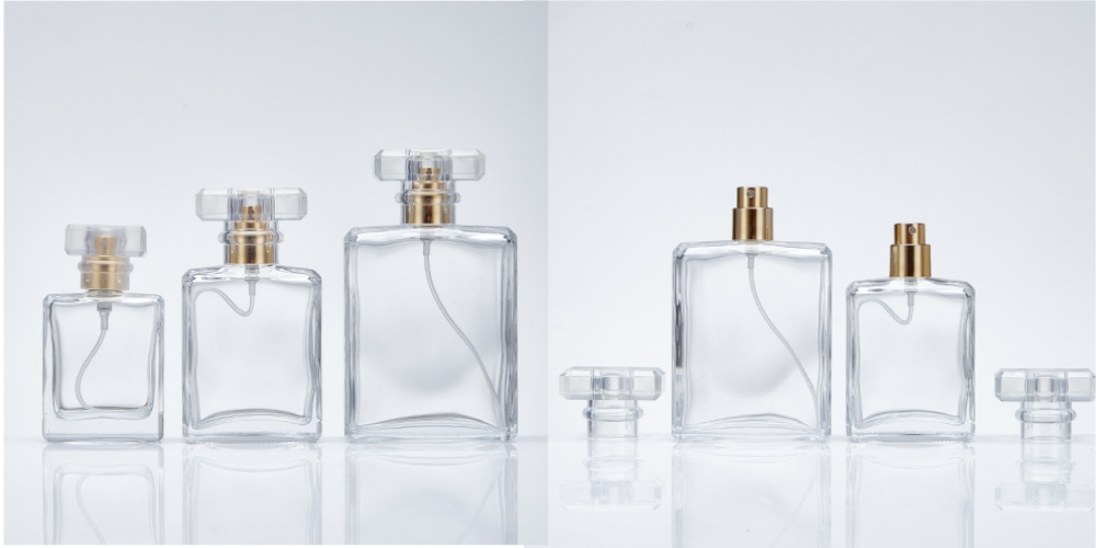 Square Glass Perfume Decanter Bottles, Custom Logo Printing and Labeling