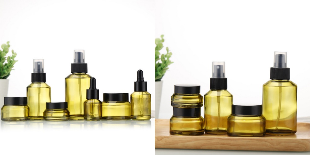 Multi-functional Refillable Cosmetic Container 15ml 20ml 30ml 50ml Glass Cosmetic Bottle Frosted Clear Glass Lotion Pump Bottle Glass Serum Bottle Perfume Spray Bottle