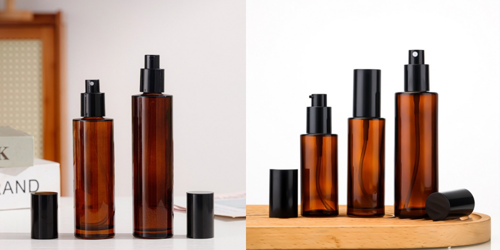 50ml Amber Glass Lotion bottle Green Spray Bottle Cosmetic Bottles Collection